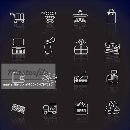 Simple Online Shop icons - Vector Icon Set