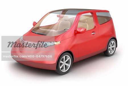 City car isolated on white . My Own Design. White background.
