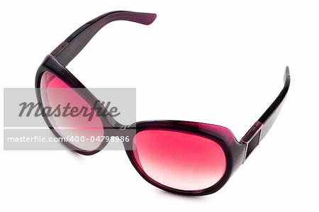 Pink macro sunglasses isolated on white