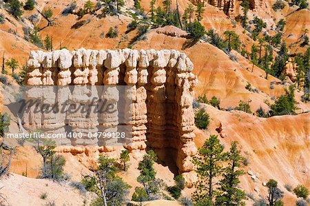 Hoodoo rock formations in Bryce Canyon, Utah