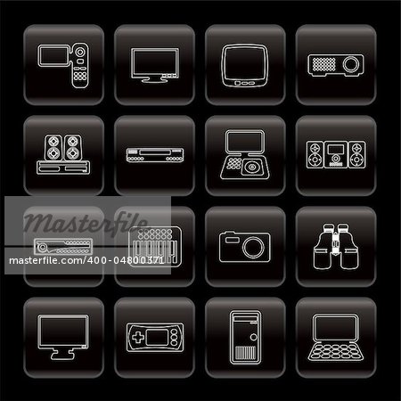 Line Hi-tech equipment icons - vector icon set 2