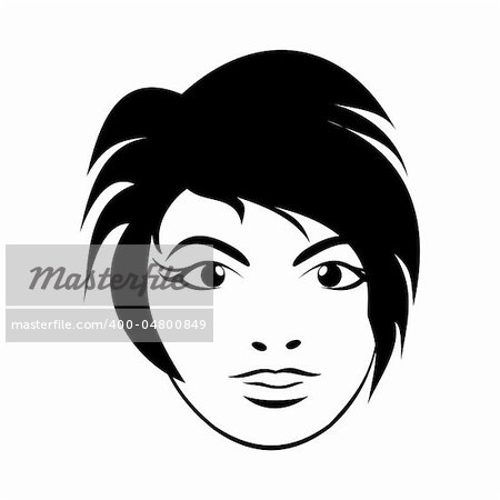 Illustration girl face. Close up - vector