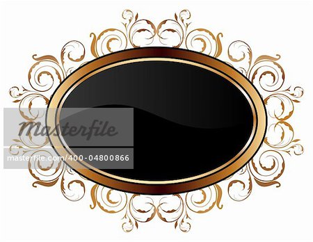 Illustration of vintage gold floral frame - vector