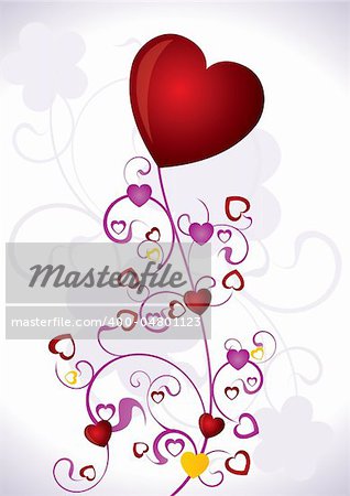 Heart Valentines Day background - vector illustration