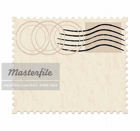 vector illustration of a blank grunge post stamp on white background