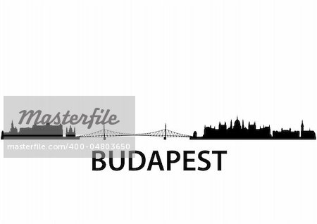 detailed vector skyline of Budapest