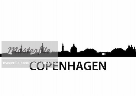 detailed vector skyline of Copenhagen