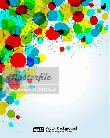 Color paint splashes corner background. Vector illustration. EPS10.