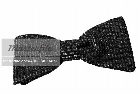 front view of ceremony black bow-tie on white background