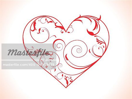 abstract floral heart vector illustration