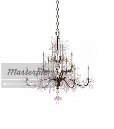 Luxury Glass Chandelier on white background