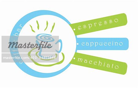 Image of vector illustration of coffee bar sign/ logo/ menu
