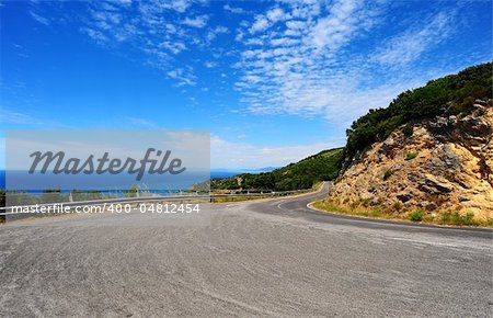 Winding Road In The Mountains Along The Coast
