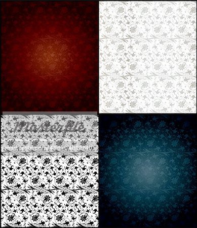 Set of seamless wallpaper pattern. Vector illustration