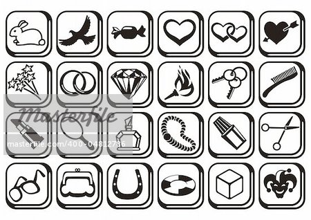 Set symbols of different themes for use in design