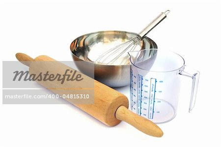 Baking tools isolated on white background.