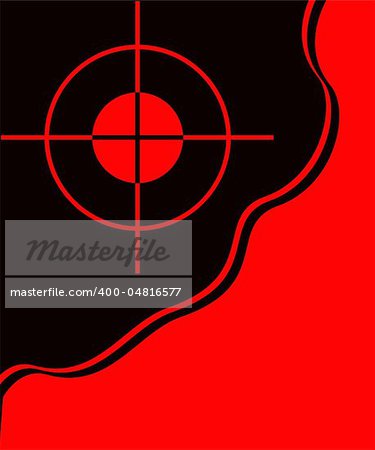 Illustration of red target on an abstract background