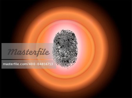 Security Scan - Fingerprint pressing on a biometric scanning device