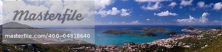 Aerial view of Charlotte Amalie Harbour in St Thomas