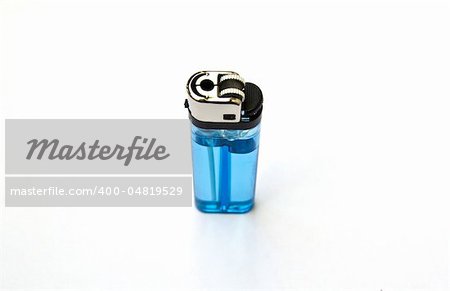 Blue lighter isolated on white background