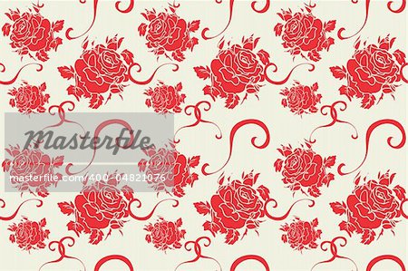 Rose Flowers Seamless vector floral background retro