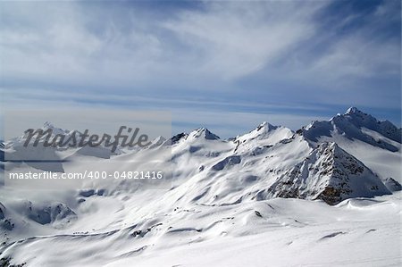 Caucasus Mountains. View from the ski slope of Elbrus