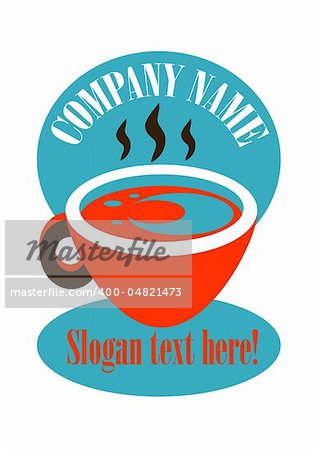 Coffee Cup Sign Label place for company name and slogan