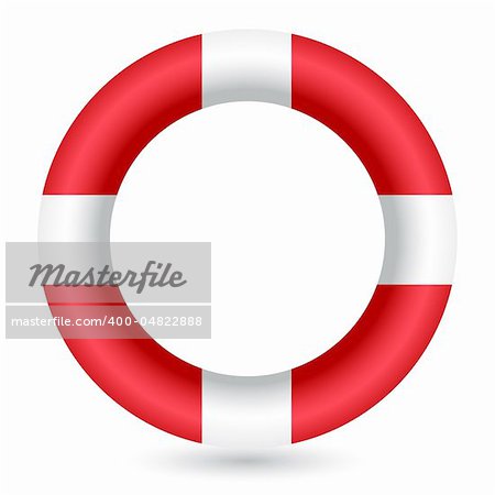 Red safe guard ring against white background