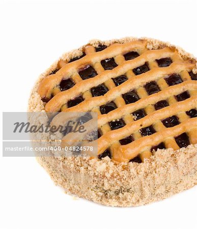 Cherry pie isolated on a white background