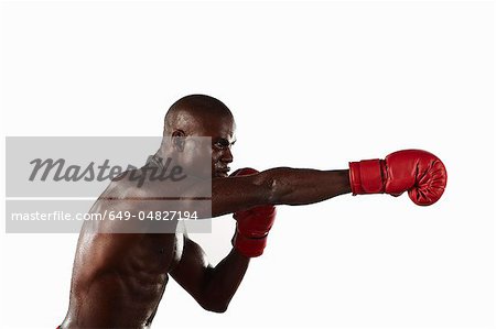 Boxer punching the air