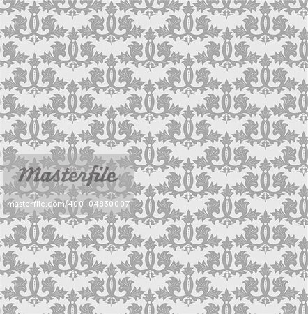 Seamless grey wallpaper pattern. Vector art illustration