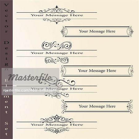 the vector set of design elements in vintage style - vector illustration