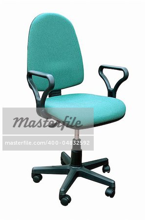 Green  office chair isolated on white