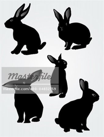 Rabbit silhouettes for Easter