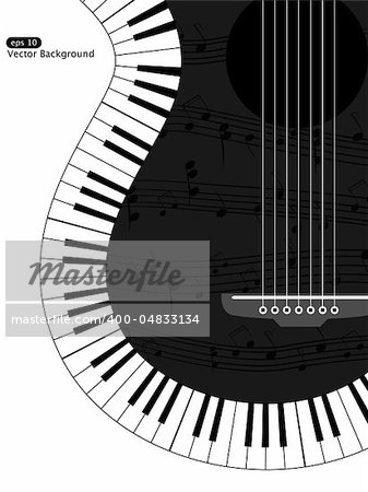 Vector white and black musical background