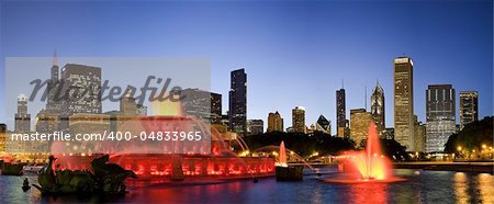 Panoramic image of Chicago Grant park