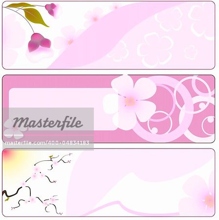 Spring flower banner with sakura. vector illustration