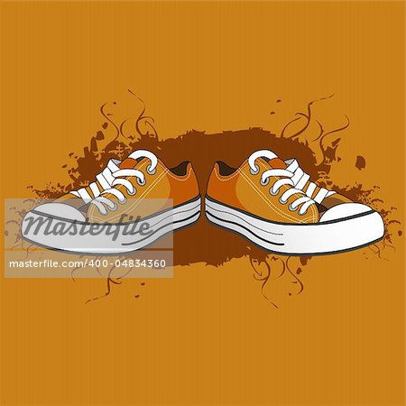 illustration of men shoes on abstract background