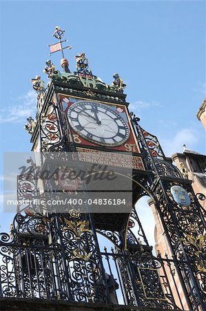 Chester Eastgate Clock, clear blue sky