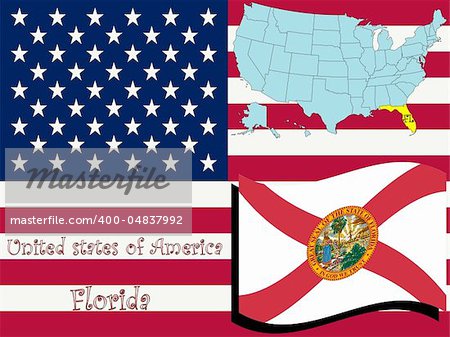 florida state illustration, abstract vector art