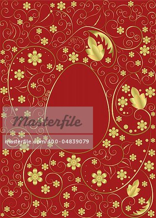 Easter background with floral elements