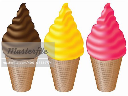 icecream collection against white background, abstract vector art illustration