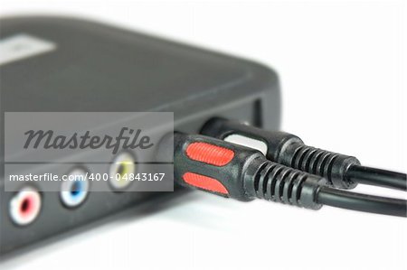 Audio-video cable connected to the device