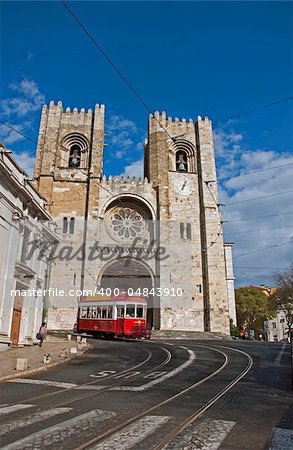 Portugal capital city of Lisbon tram road