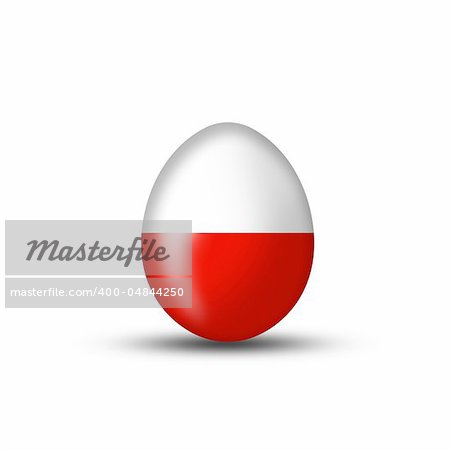 Easteregg with a Poland flag on a white background