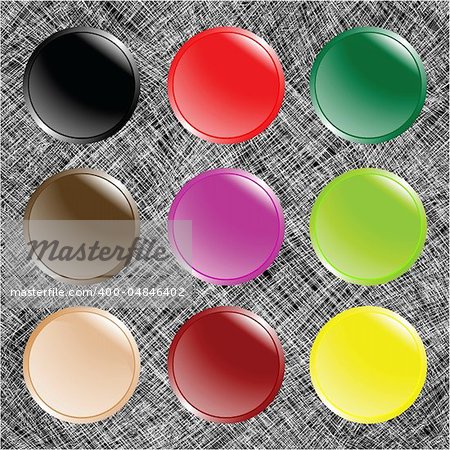round web buttons over white stripes, abstract art illustration