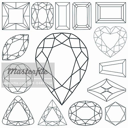 stone shapes against white background, abstract vector art illustration