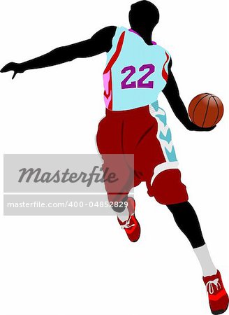 Basketball player. Vector illustration