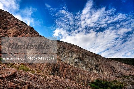 mountain and blue sky close up for background