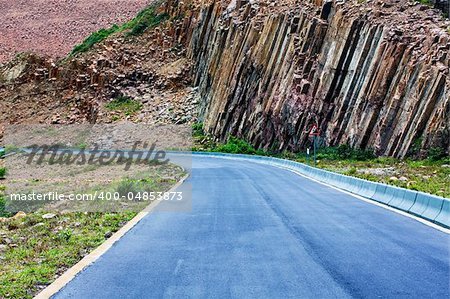 Winding road in mountains